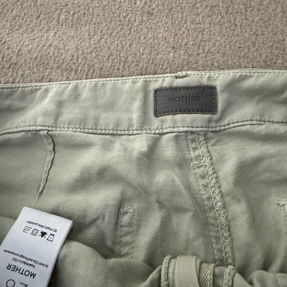 MOTHER JEANS The Shaker Chop Crop In army Green Vacation Pants Women Size 28 - Picture 3 of 11